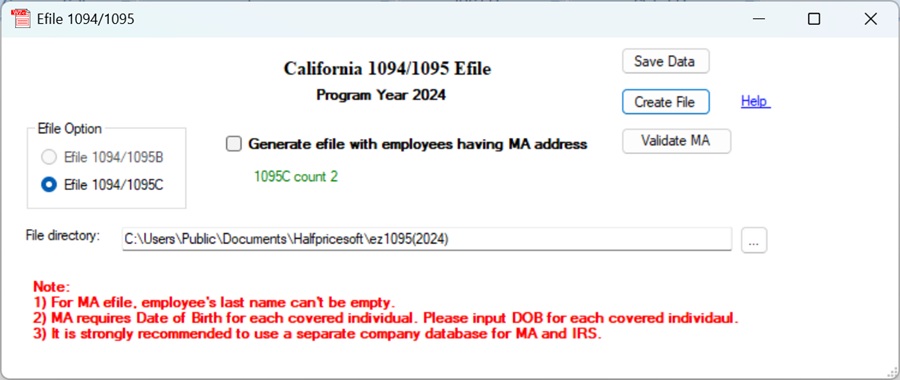 efile MA 1099-HC Form