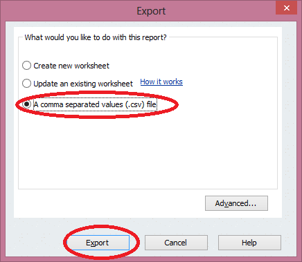 select csv file