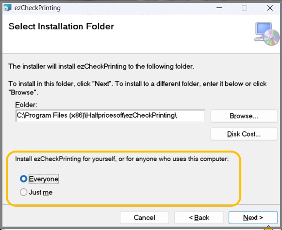 User selection dialog