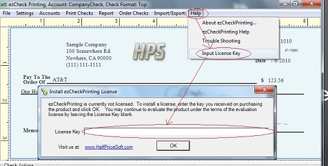 License key input