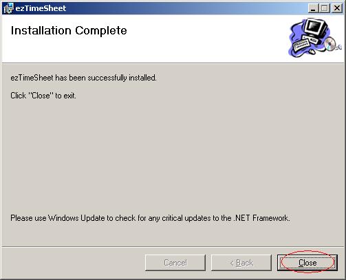 install time tracking, time sheet complete