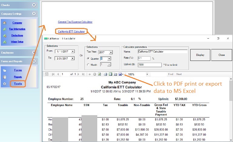 CA ETT tools