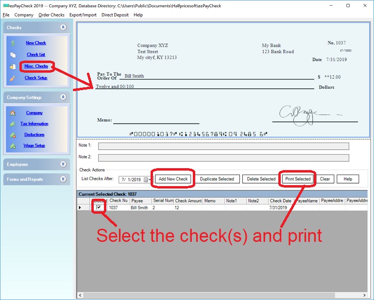 MISC check list
