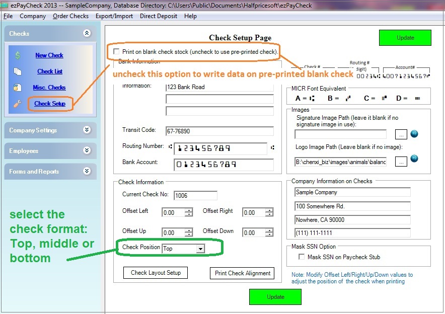 setup paycheck