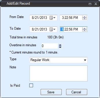 new time entry
